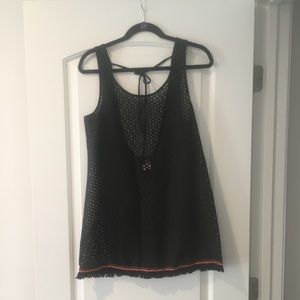 Exhilaration black crochet bathing suit cover.